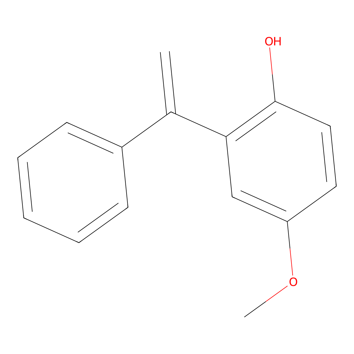 Phenol, 4-methoxy-2-(1-phenylethenyl)- molecular structure, CAS 62594-98-3