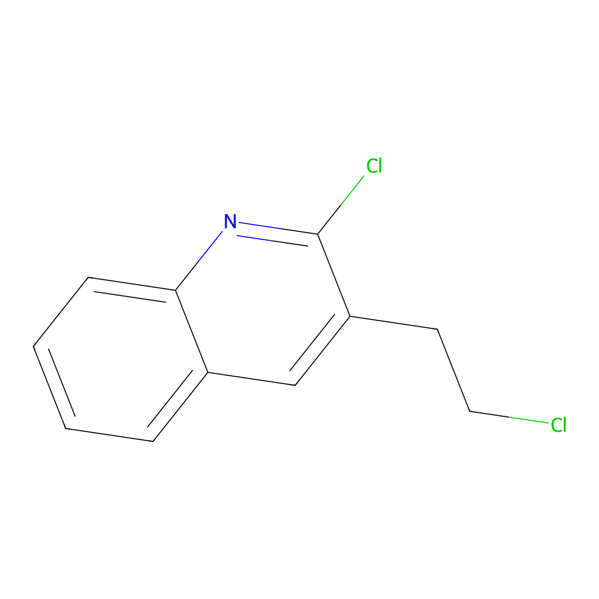 2-Chloro-3-(2-chloroethyl)quinoline molecular structure, CAS 62595-04-4