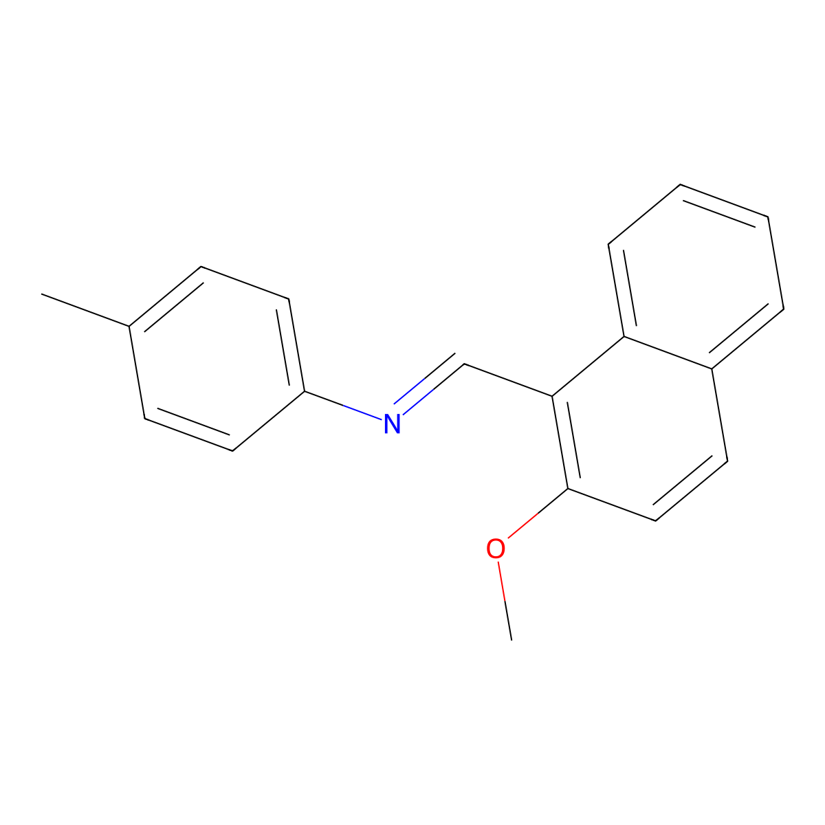 Benzenamine, N-[(2-methoxy-1-naphthalenyl)methylene]-4-methyl- molecular structure, CAS 62595-38-4