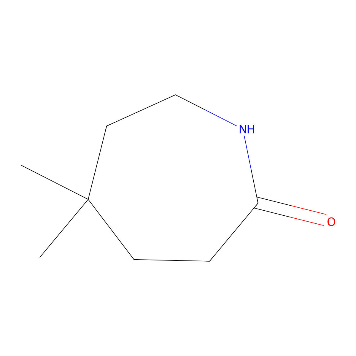 5,5-Dimethylazepan-2-one molecular structure, CAS 62596-04-7