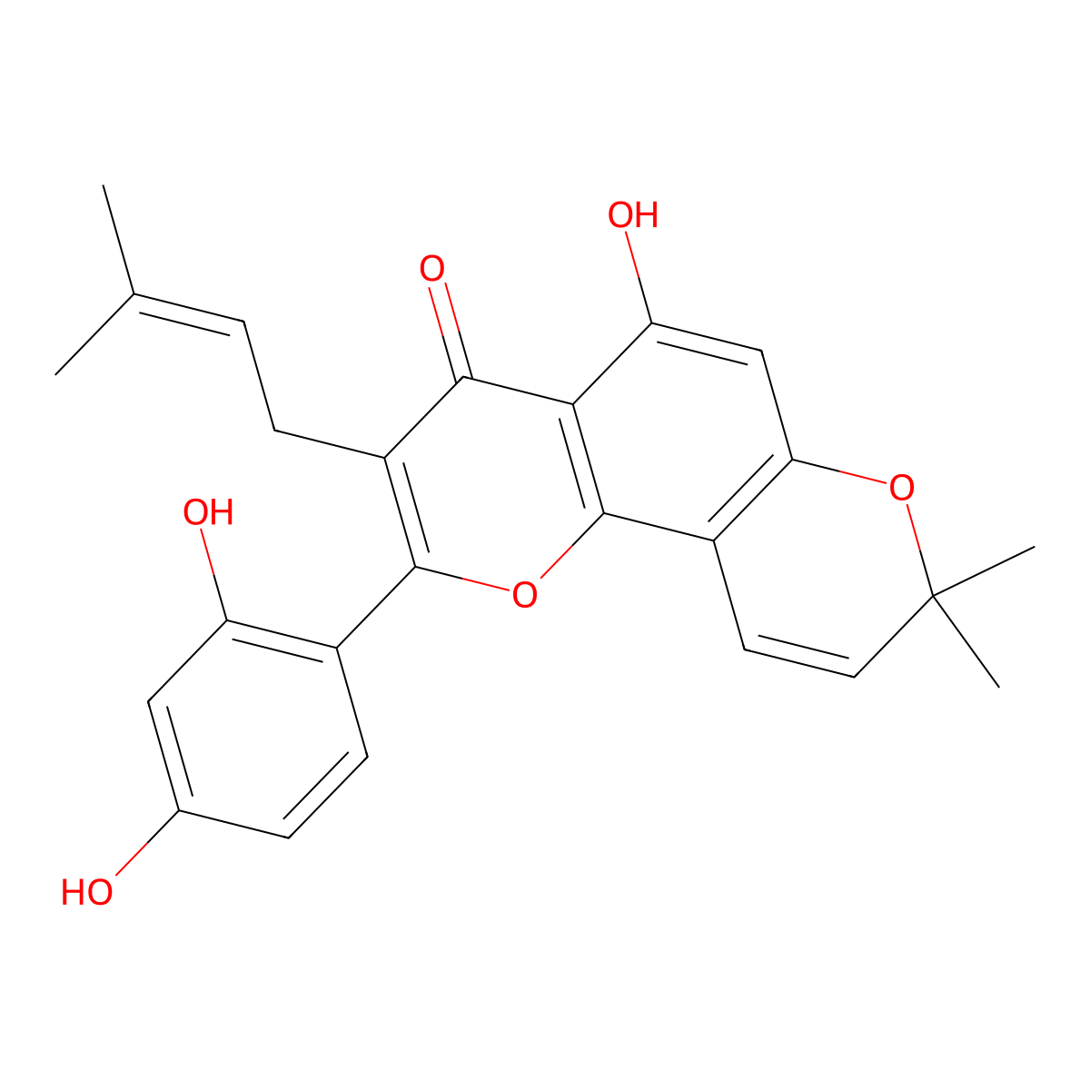 Morusin molecular structure, CAS 62596-29-6