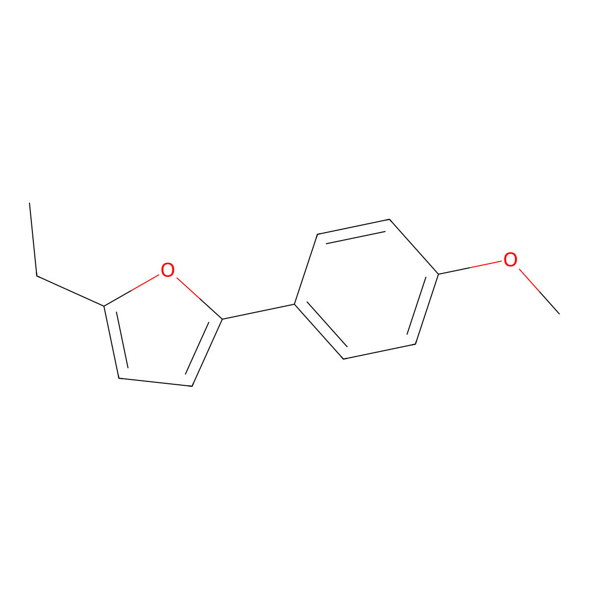2-Ethyl-5-(4-methoxyphenyl)furan molecular structure, CAS 62596-42-3