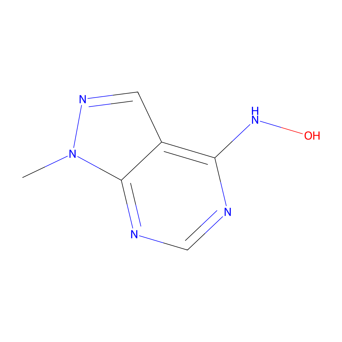 4-(hydroxyamino)-1-methyl-1H-pyrazolo[3,4-d]pyrimidine molecular structure, CAS 62597-87-9