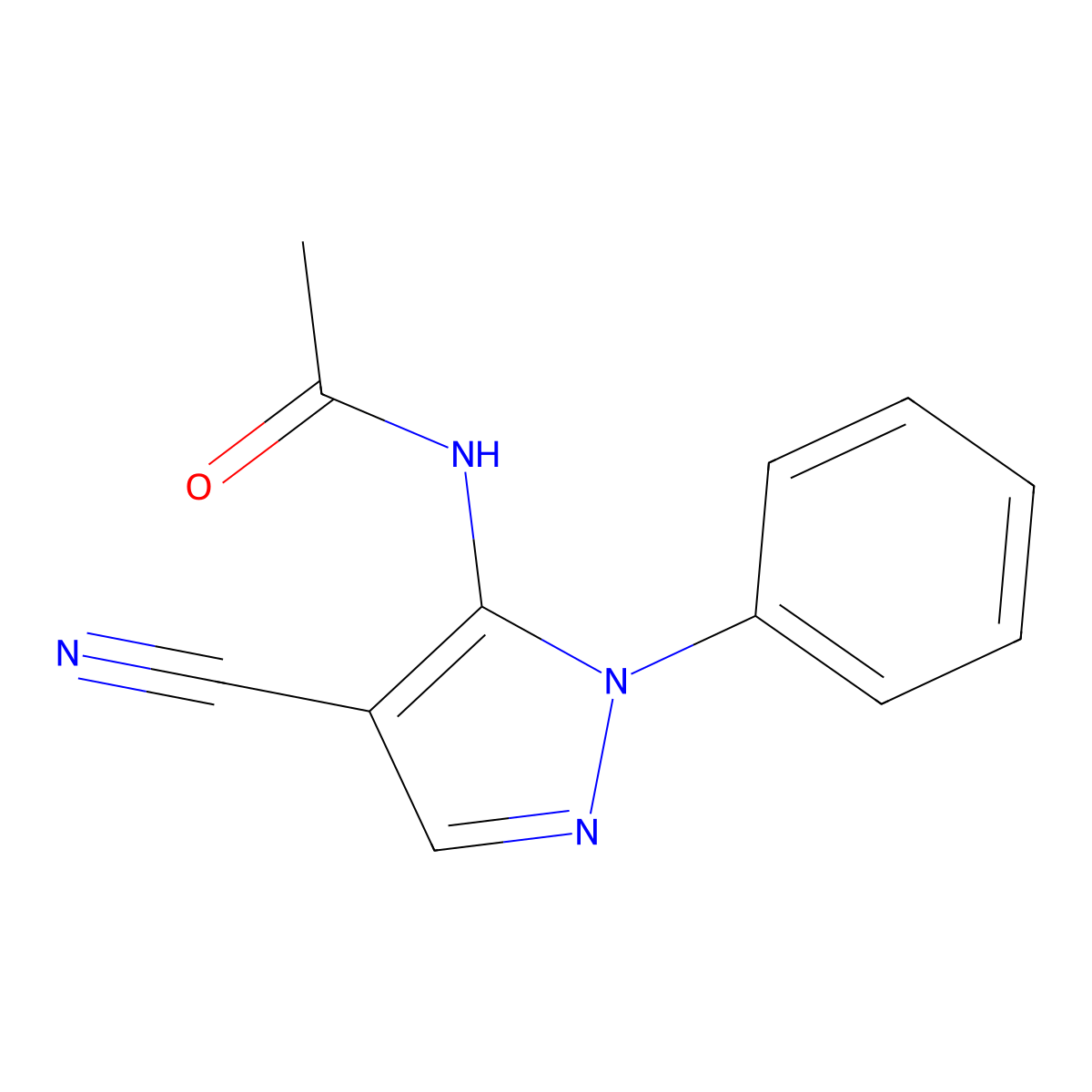 N-(4-Cyano-1-phenyl-1H-pyrazol-5-yl)acetamide molecular structure, CAS 62597-88-0