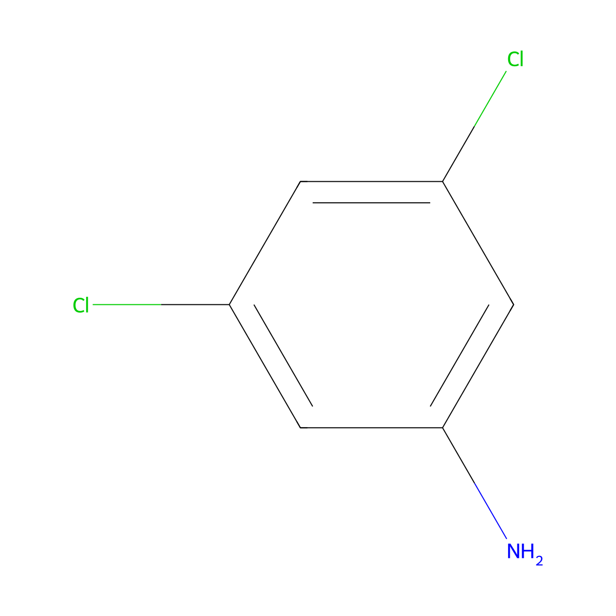 3,5-Dichloroaniline molecular structure, CAS 626-43-7
