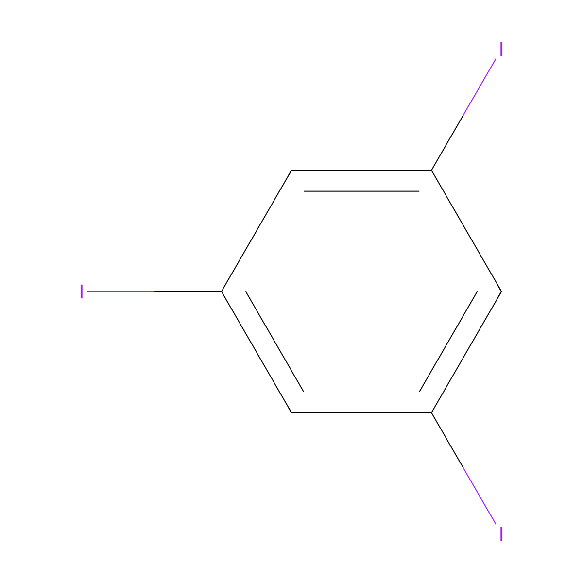 Benzene, 1,3,5-triiodo- molecular structure, CAS 626-44-8