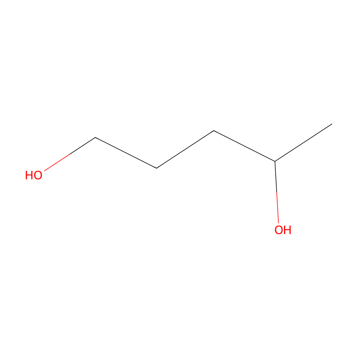 Pentane-1,4-diol molecular structure, CAS 626-95-9