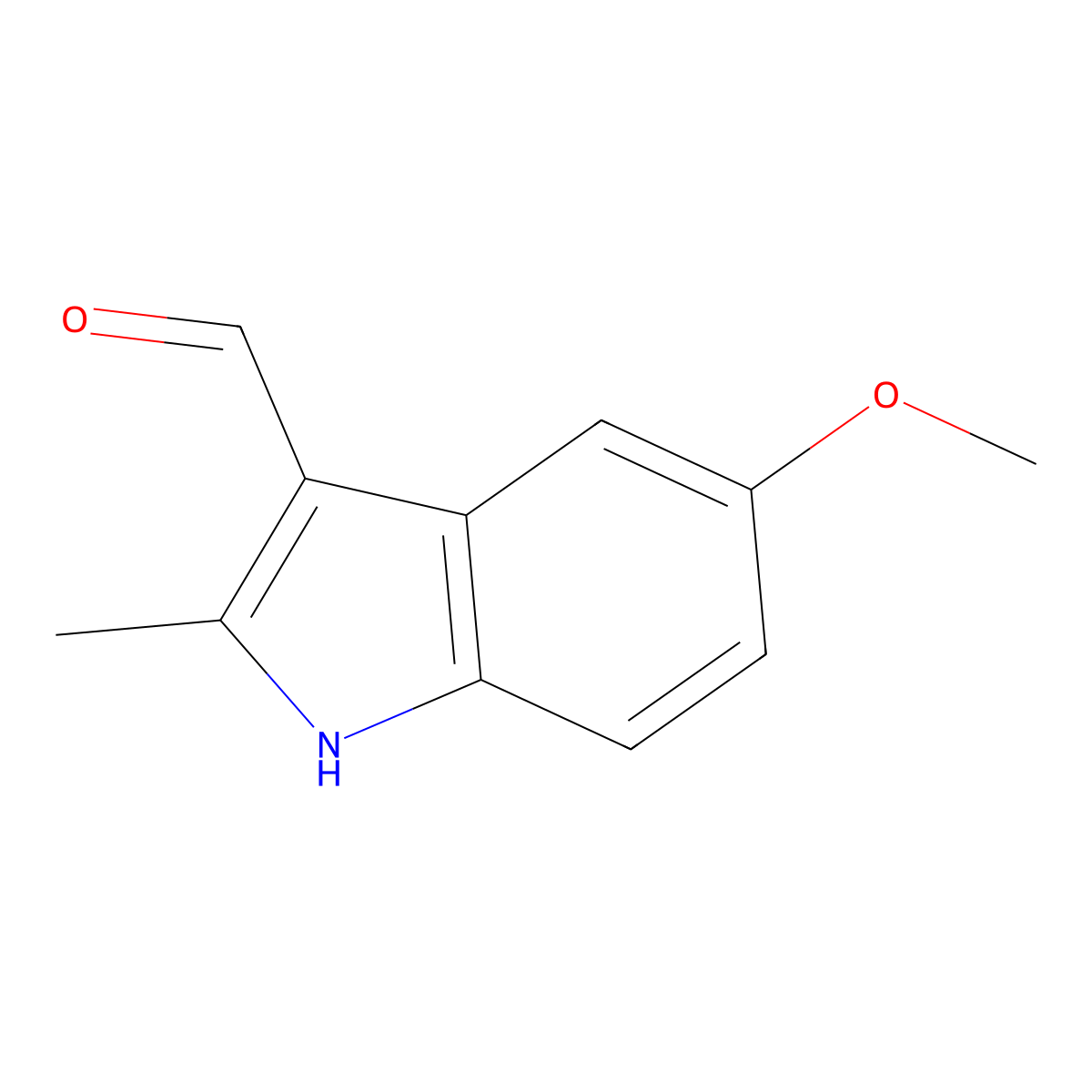 5-Methoxy-2-methyl-1H-indole-3-carbaldehyde molecular structure, CAS 6260-86-2
