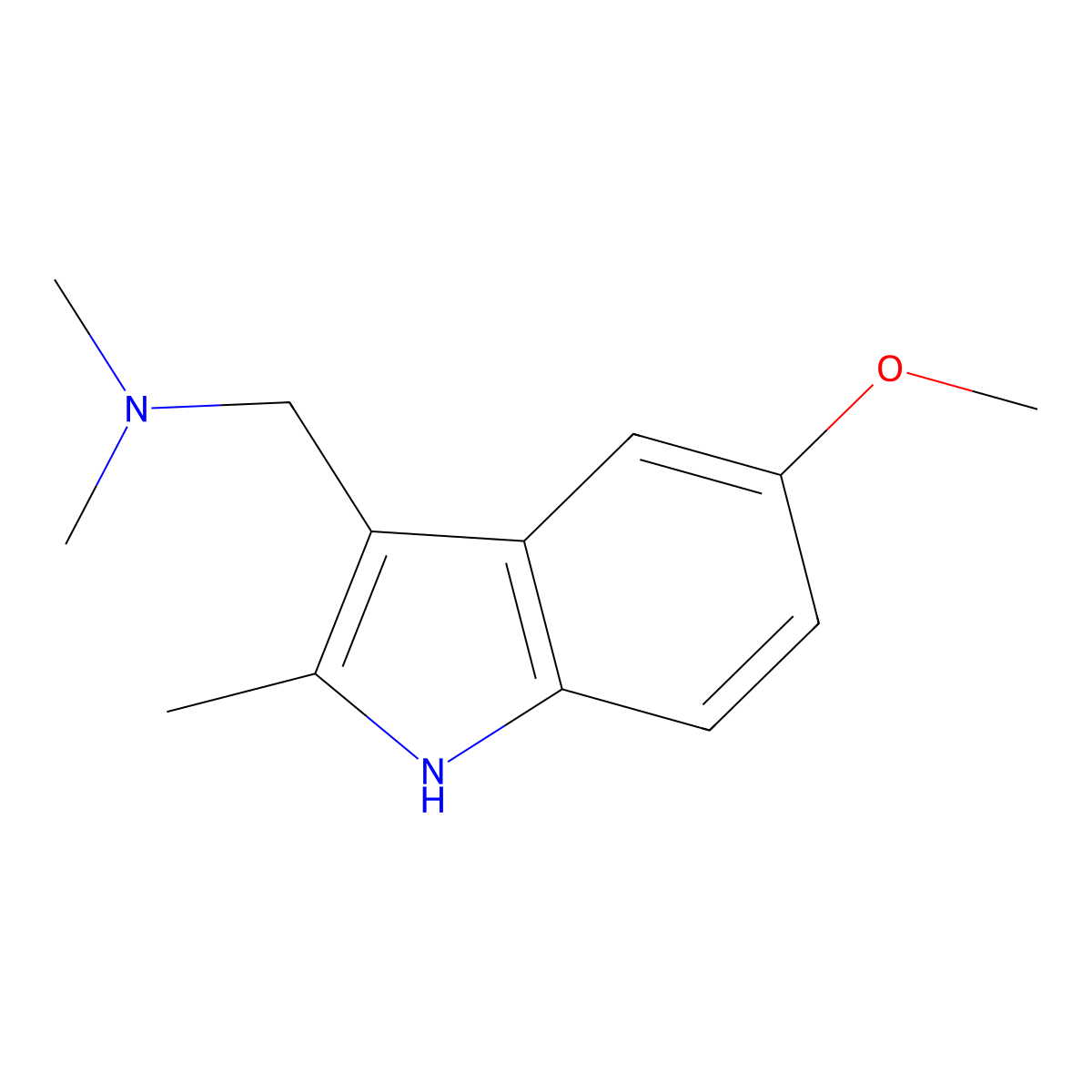 1-(5-methoxy-2-methyl-1H-indol-3-yl)-N,N-dimethylmethanamine molecular structure, CAS 6260-96-4