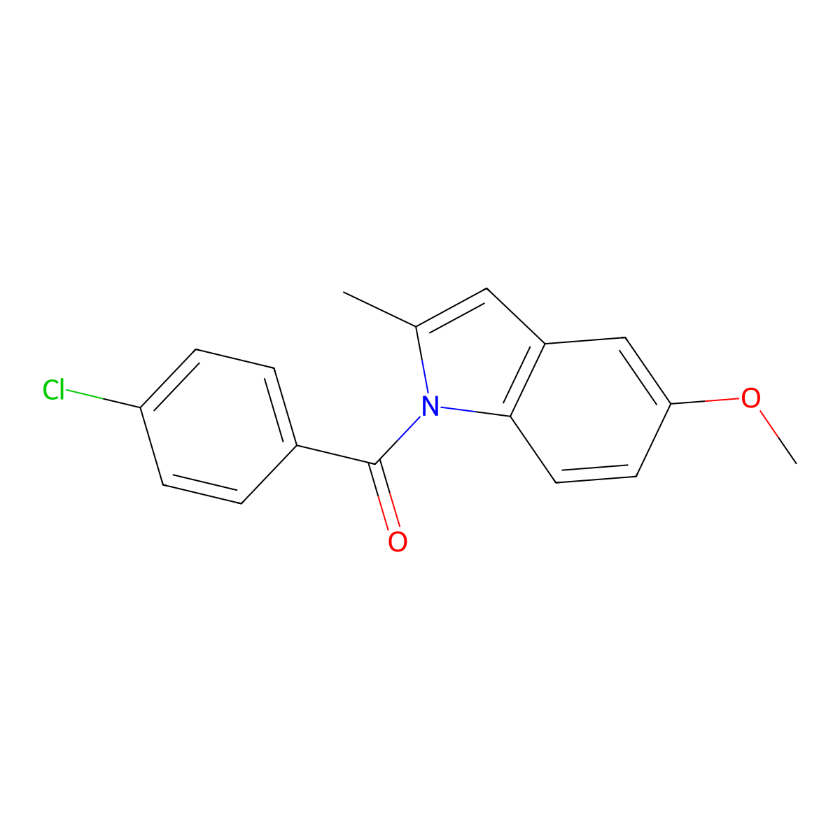 1-(p-Chlorobenzoyl)-5-methoxy-2-methylindole molecular structure, CAS 6260-97-5