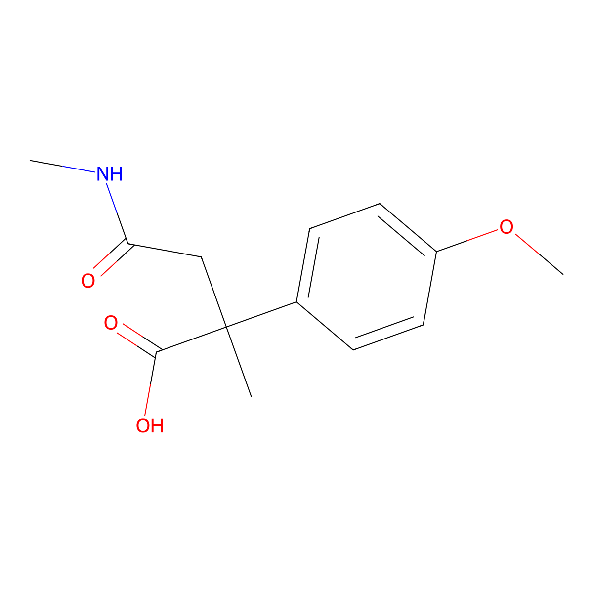 2-(4-Methoxyphenyl)-2-methyl-4-(methylamino)-4-oxobutanoic acid molecular structure, CAS 62607-97-0