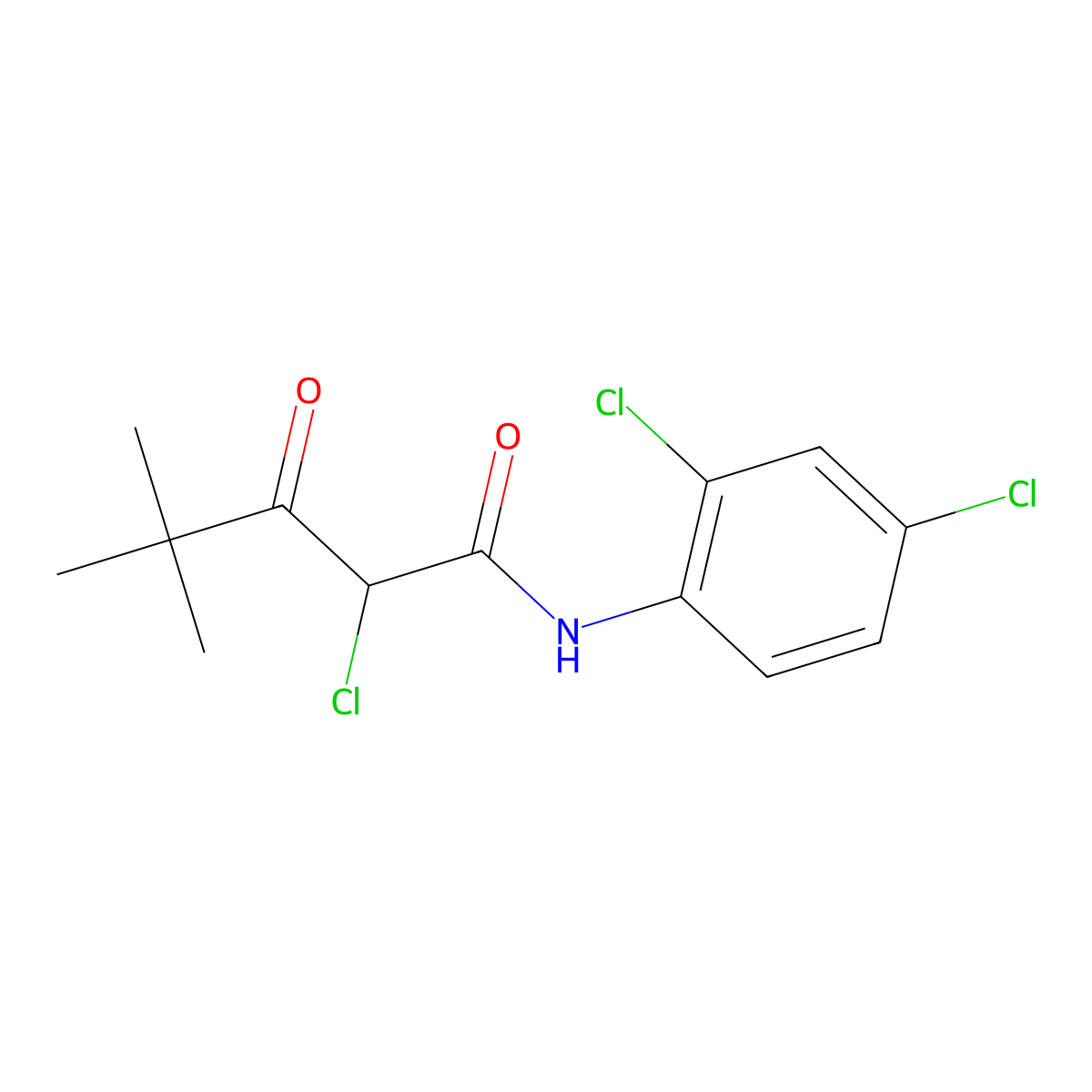 Pentanamide, 2-chloro-N-(2,4-dichlorophenyl)-4,4-dimethyl-3-oxo- molecular structure, CAS 62609-85-2