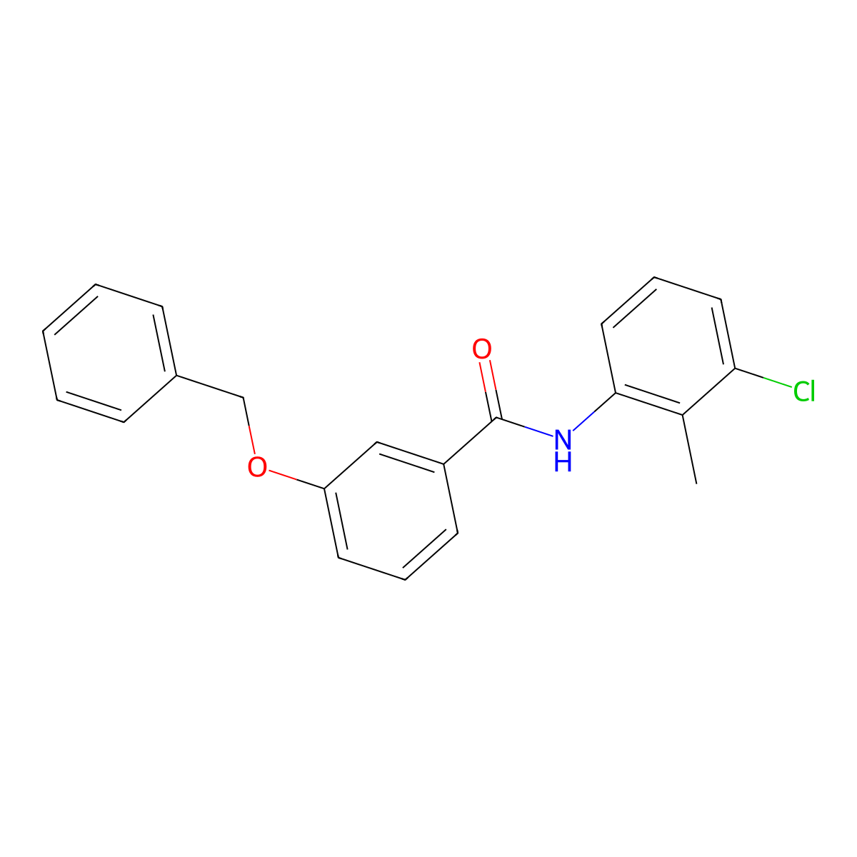 N-(3-chloro-2-methylphenyl)-3-phenylmethoxybenzamide molecular structure, CAS 6261-40-1