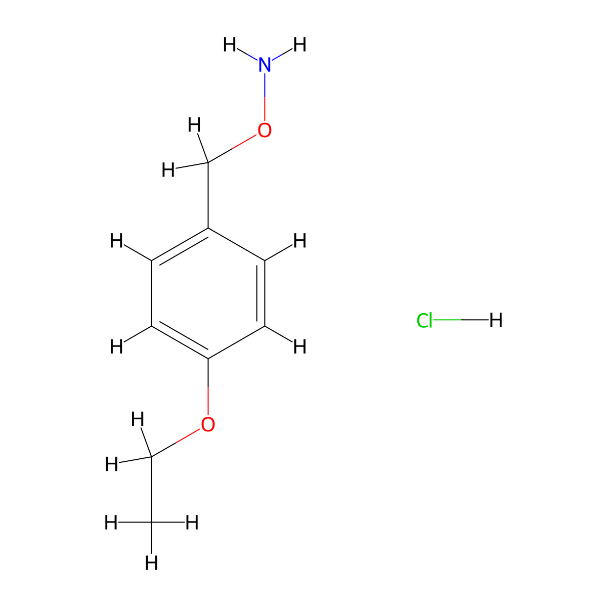 O-[(4-ethoxyphenyl)methyl]hydroxylamine hydrochloride molecular structure, CAS 6261-77-4