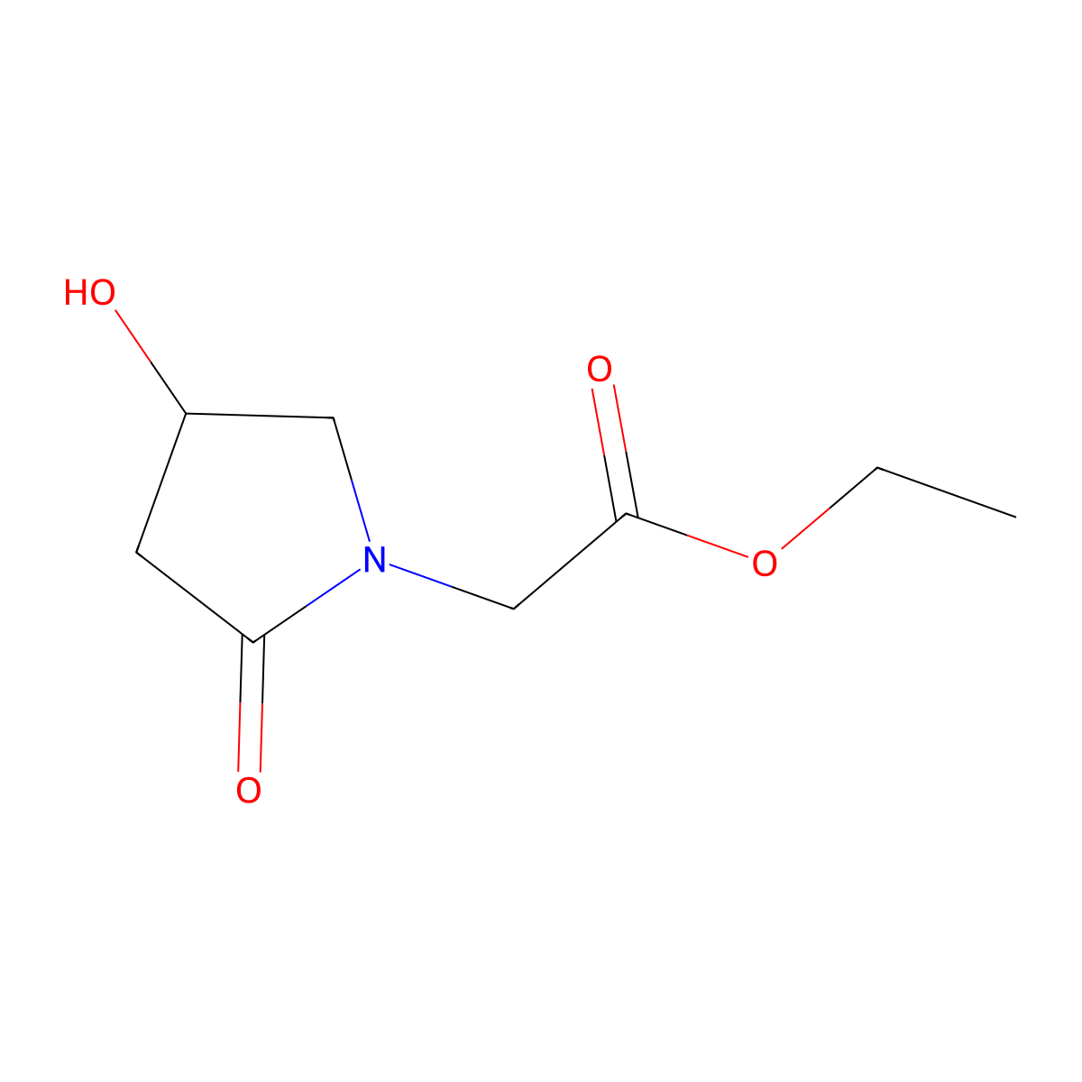 Ethyl 2-(4-hydroxy-2-oxopyrrolidin-1-yl)acetate molecular structure, CAS 62613-81-4