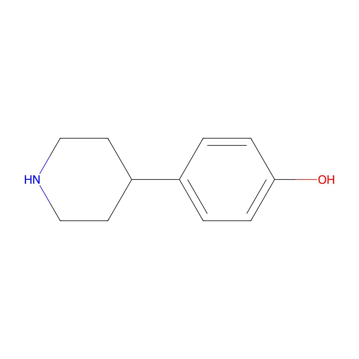 4-Piperidin-4-ylphenol molecular structure, CAS 62614-84-0