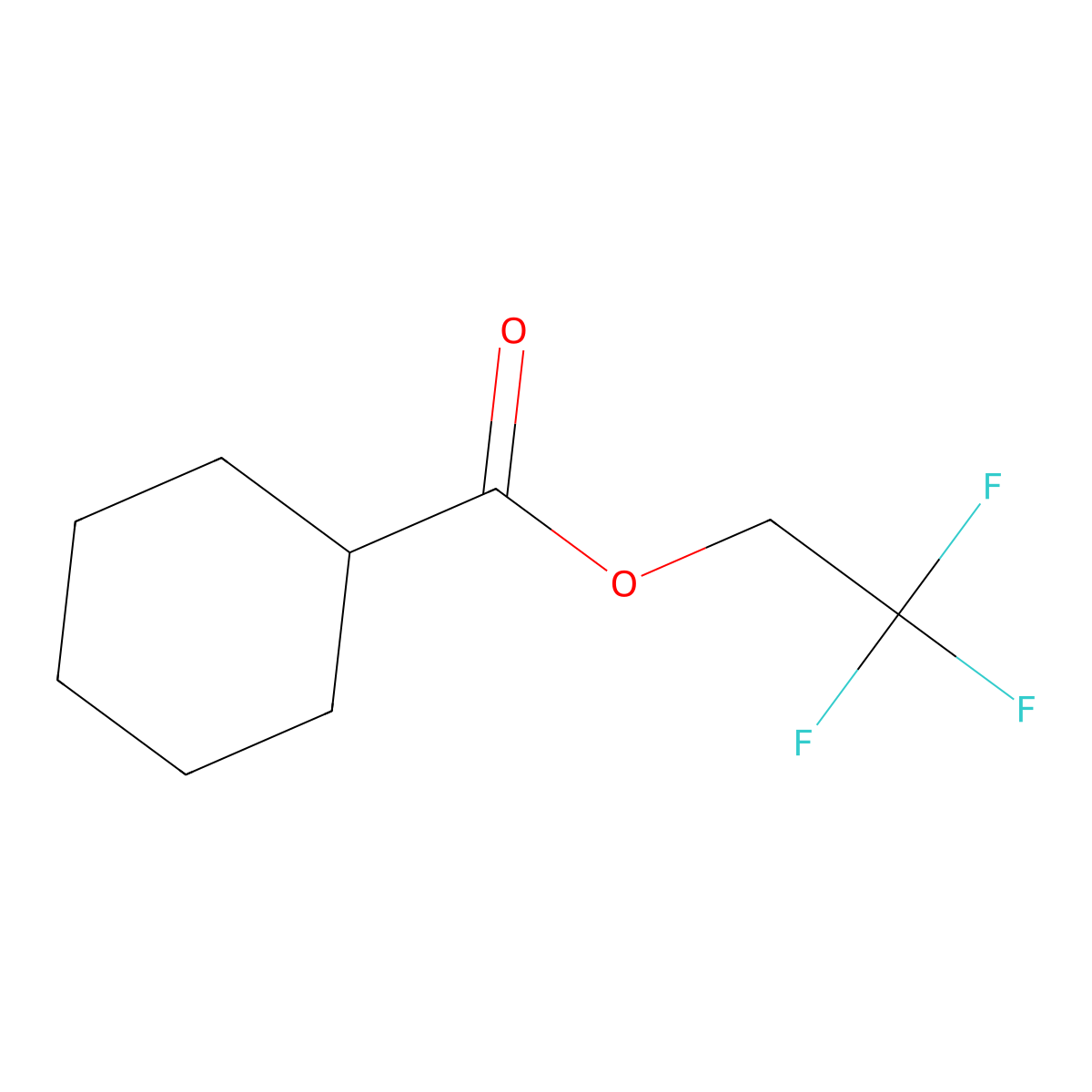 2,2,2-Trifluoroethyl cyclohexanecarboxylate molecular structure, CAS 62615-81-0