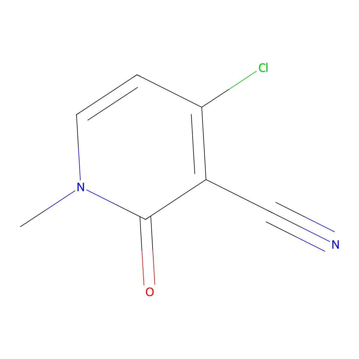 4-Chloro-1-methyl-2-oxo-1,2-dihydropyridine-3-carbonitrile molecular structure, CAS 62617-49-6
