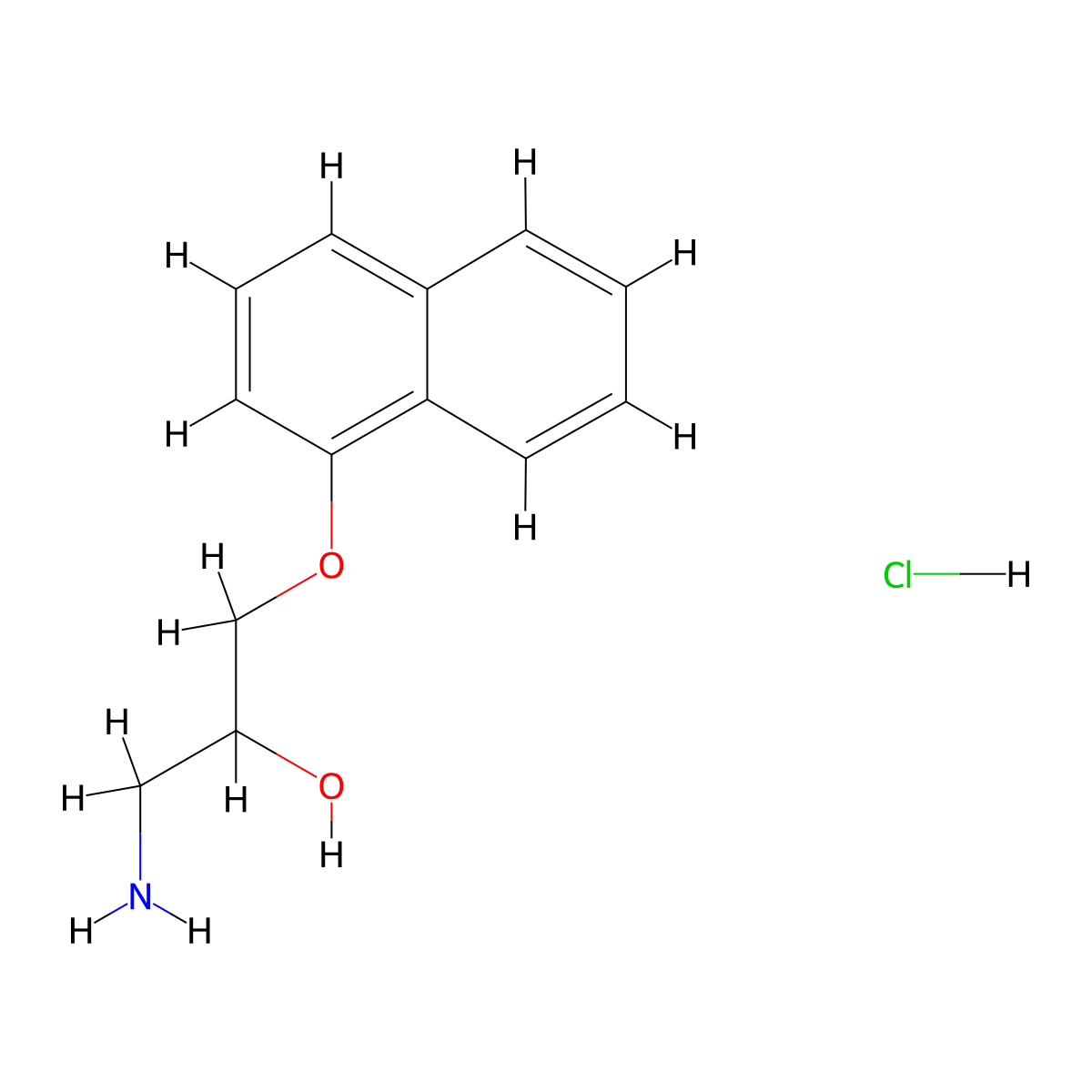 Nor Propranolol Hydrochloride molecular structure, CAS 62618-09-1
