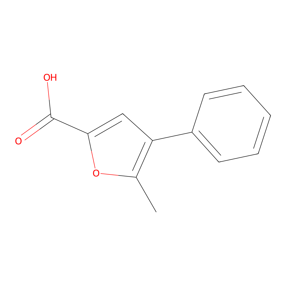 5-Methyl-4-phenylfuran-2-carboxylic acid molecular structure, CAS 626202-65-1
