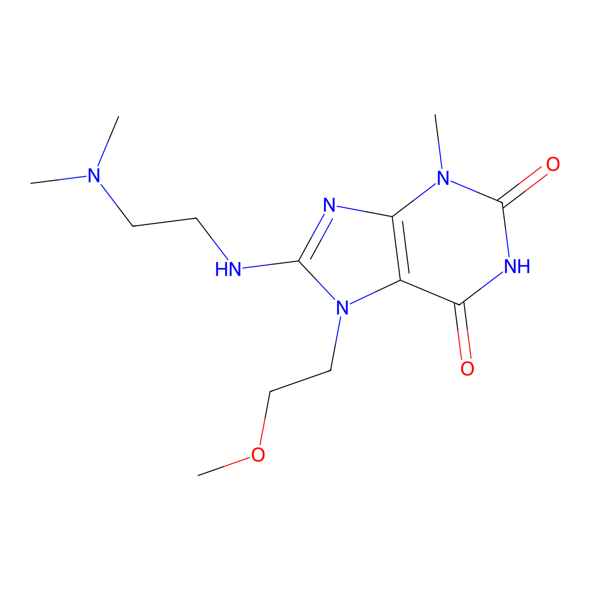 8-[2-(Dimethylamino)ethylamino]-7-(2-methoxyethyl)-3-methylpurine-2,6-dione molecular structure, CAS 626203-88-1