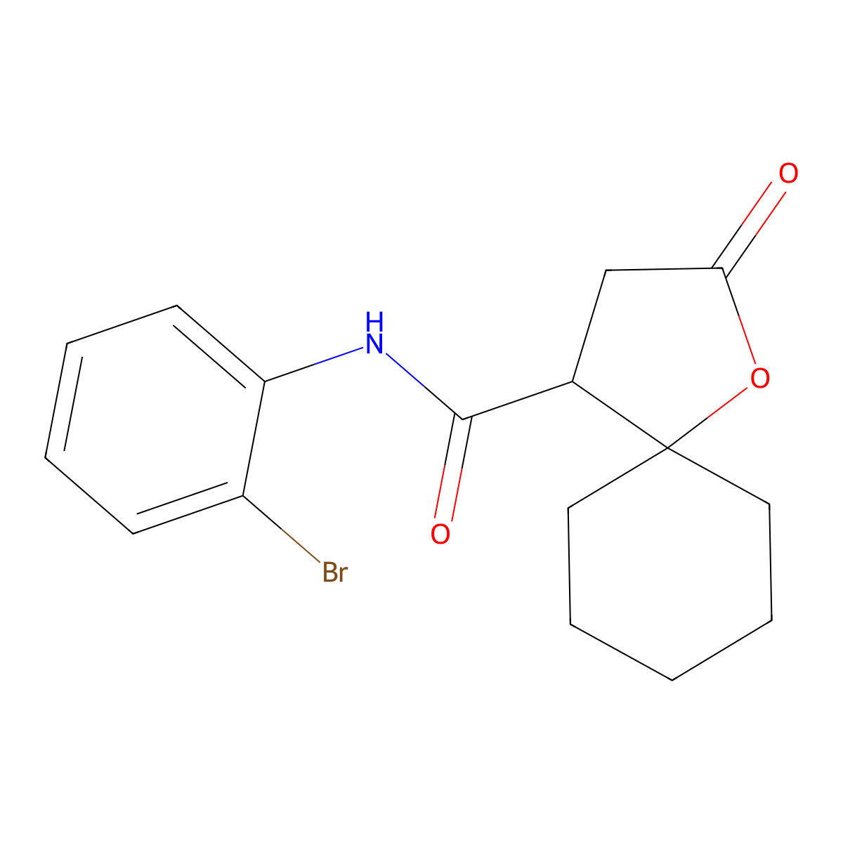 N-(2-bromophenyl)-2-oxo-1-oxaspiro[4.5]decane-4-carboxamide molecular structure, CAS 626205-12-7