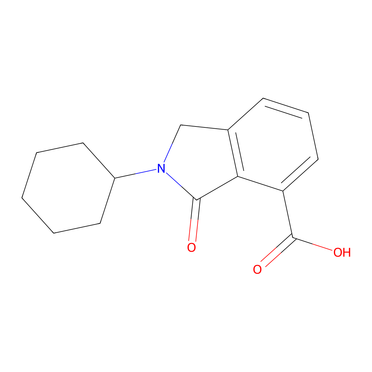 2-Cyclohexyl-3-oxo-2,3-dihydro-1H-isoindole-4-carboxylic acid molecular structure, CAS 626205-17-2