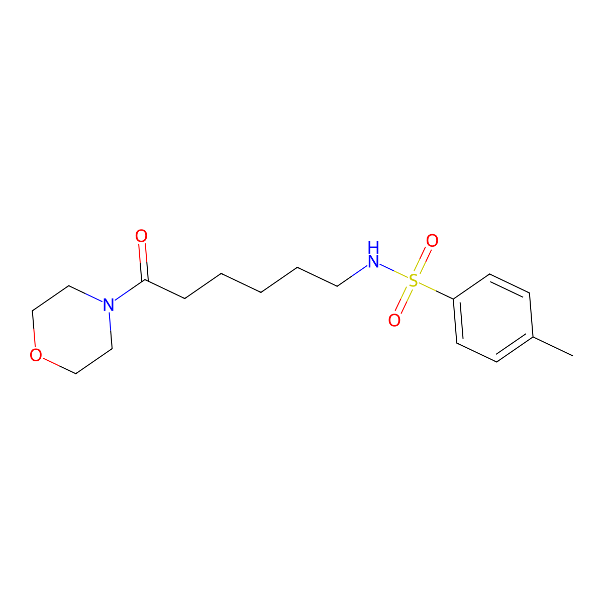 4-methyl-N-(6-morpholino-6-oxohexyl)benzenesulfonamide molecular structure, CAS 626205-36-5