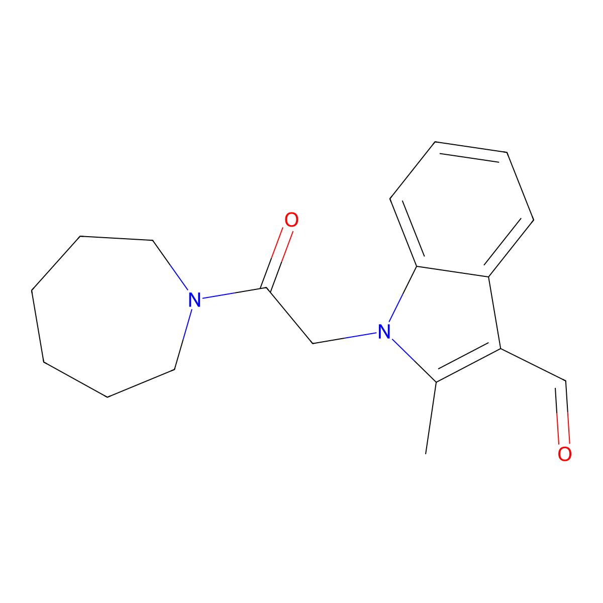 1-(2-Azepan-1-yl-2-oxo-ethyl)-2-methyl-1H-indole-3-carbaldehyde molecular structure, CAS 626205-51-4