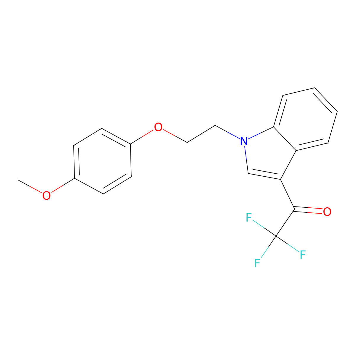 2,2,2-Trifluoro-1-[1-[2-(4-methoxyphenoxy)ethyl]-1H-indol-3-yl]ethanone molecular structure, CAS 626205-52-5