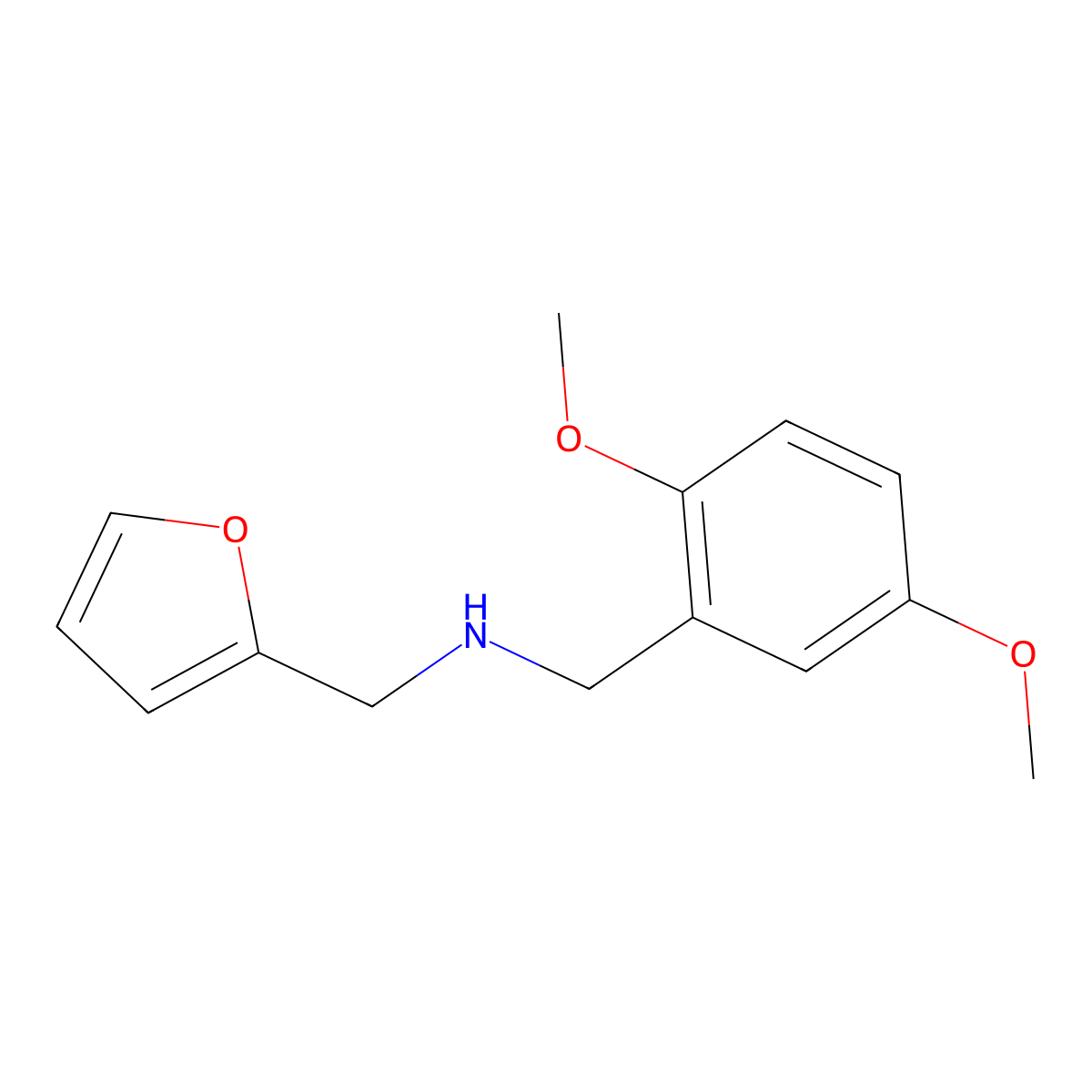 (2,5-Dimethoxy-benzyl)-furan-2-ylmethyl-amine molecular structure, CAS 626205-86-5