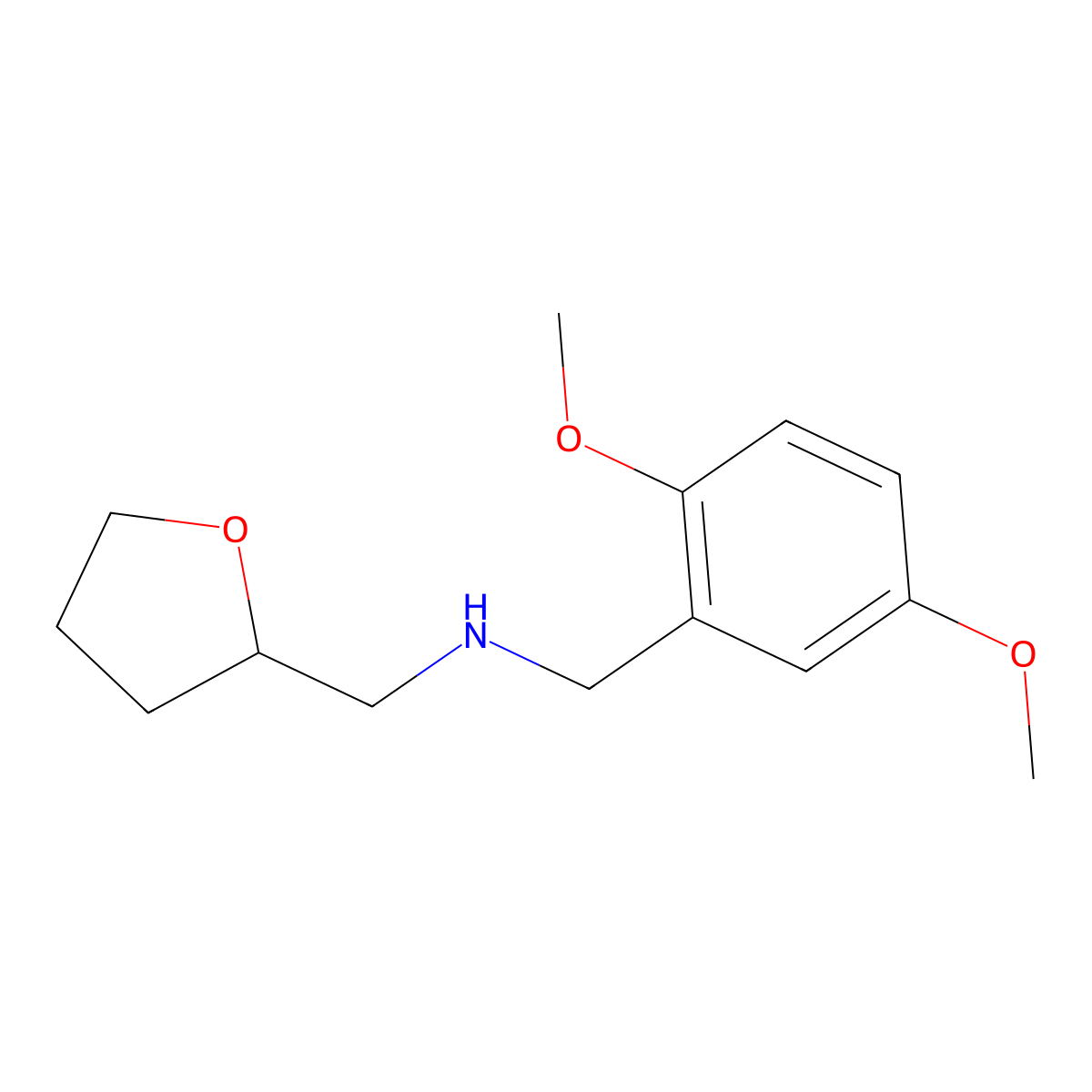 (2,5-Dimethoxy-benzyl)-(tetrahydro-furan-2-YL-methyl)-amine molecular structure, CAS 626205-87-6