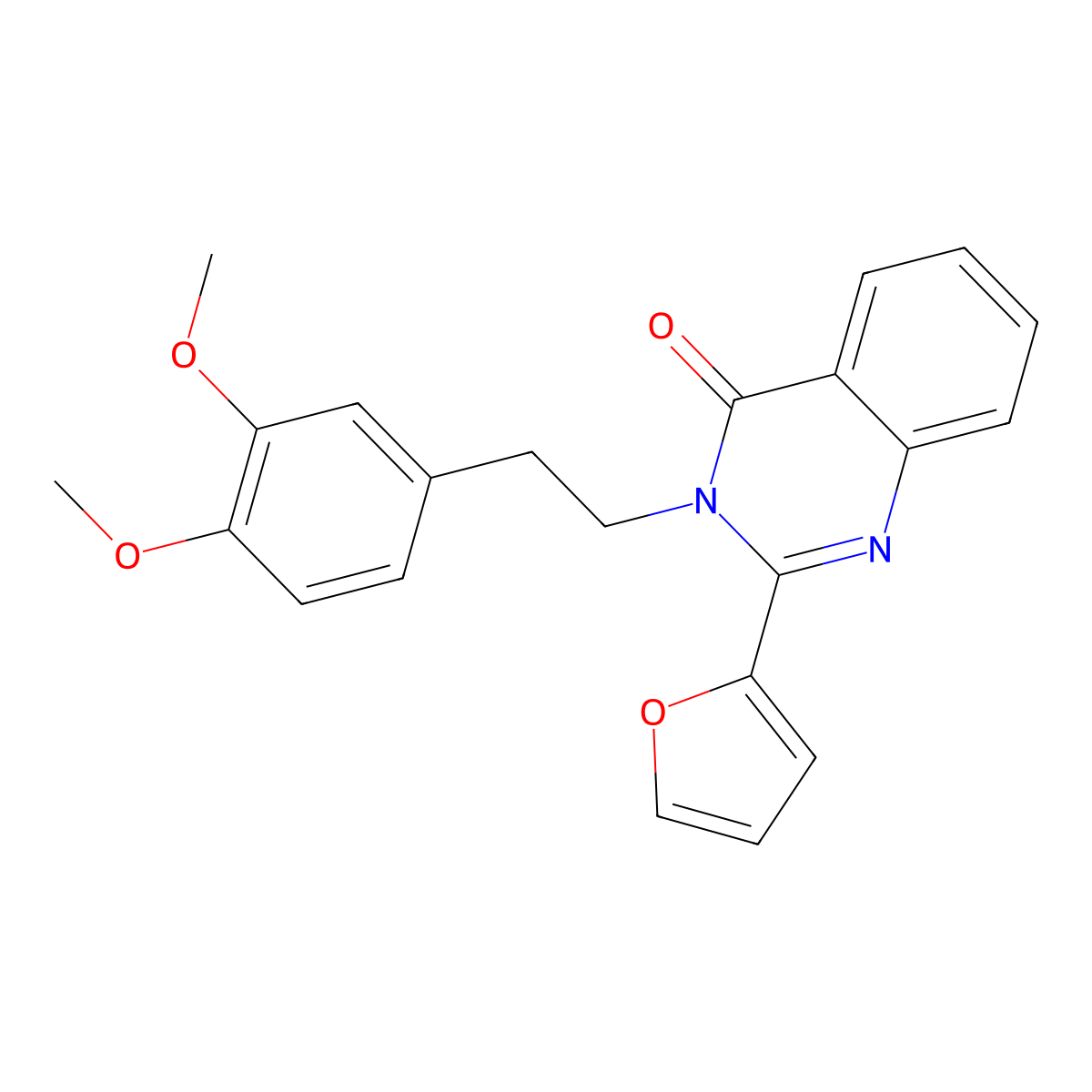 3-[2-(3,4-Dimethoxyphenyl)ethyl]-2-(furan-2-yl)quinazolin-4-one molecular structure, CAS 626205-96-7