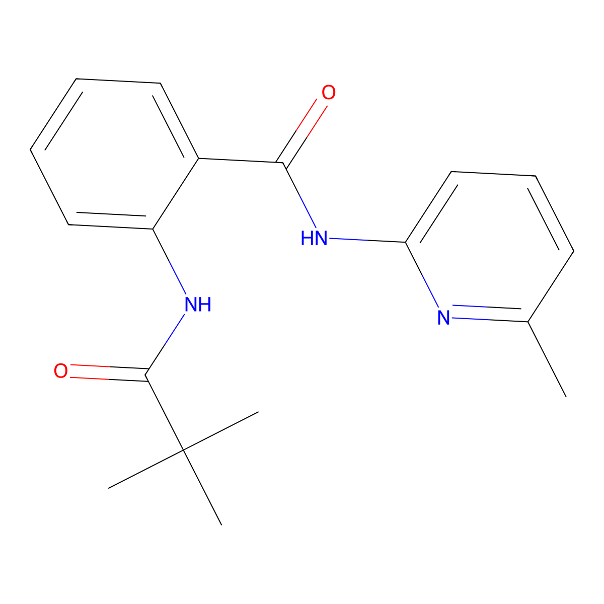2-(2,2-dimethylpropanoylamino)-N-(6-methylpyridin-2-yl)benzamide molecular structure, CAS 626205-98-9