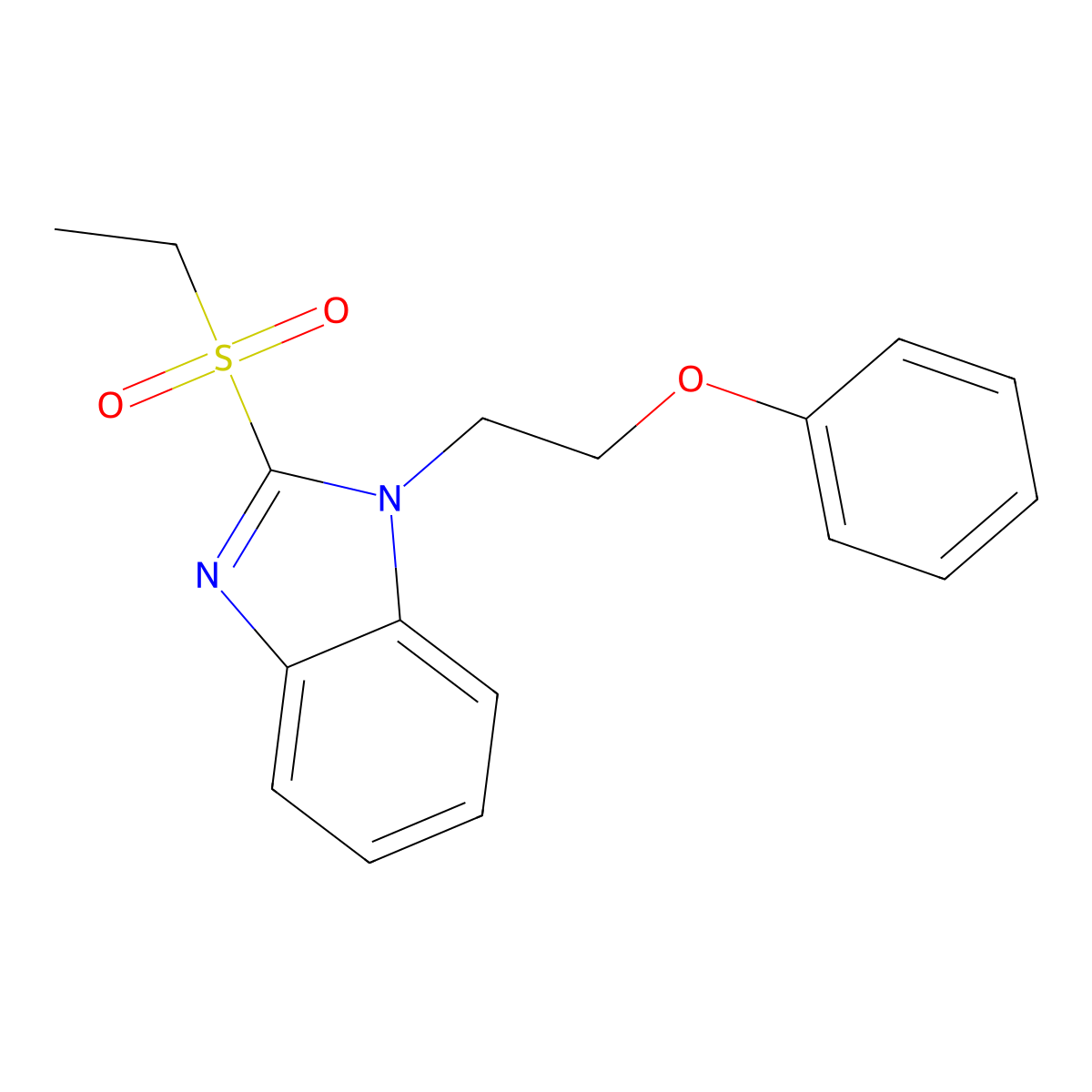 2-Ethylsulfonyl-1-(2-phenoxyethyl)benzimidazole molecular structure, CAS 626206-88-0