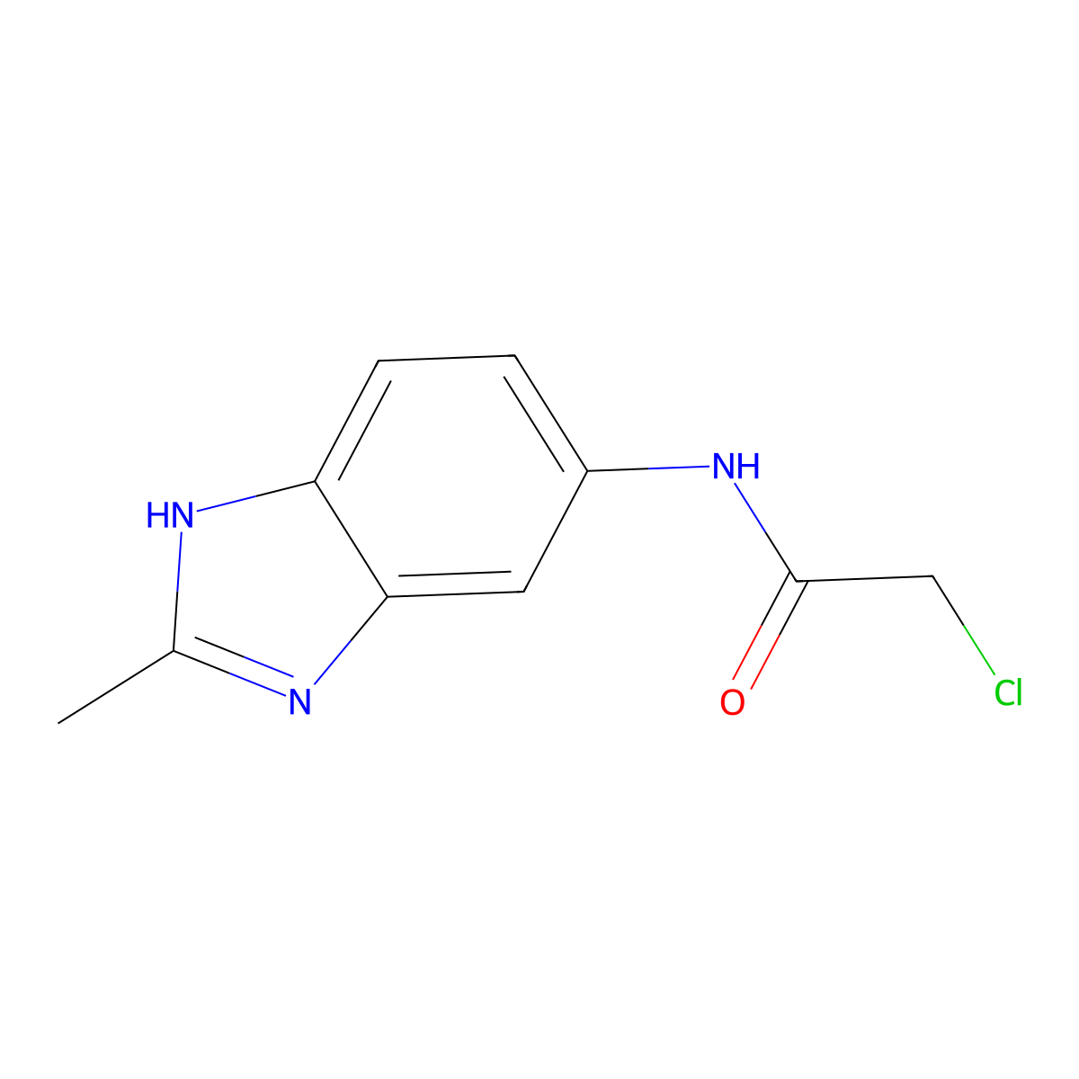 2-Chloro-N-(2-methyl-3H-benzoimidazol-5-yl)-acetamide molecular structure, CAS 626207-53-2