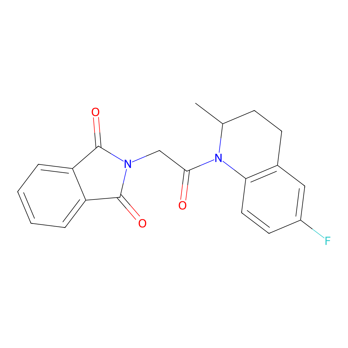 2-[2-(6-fluoro-2-methyl-3,4-dihydro-2H-quinolin-1-yl)-2-oxoethyl]isoindole-1,3-dione molecular structure, CAS 626207-56-5
