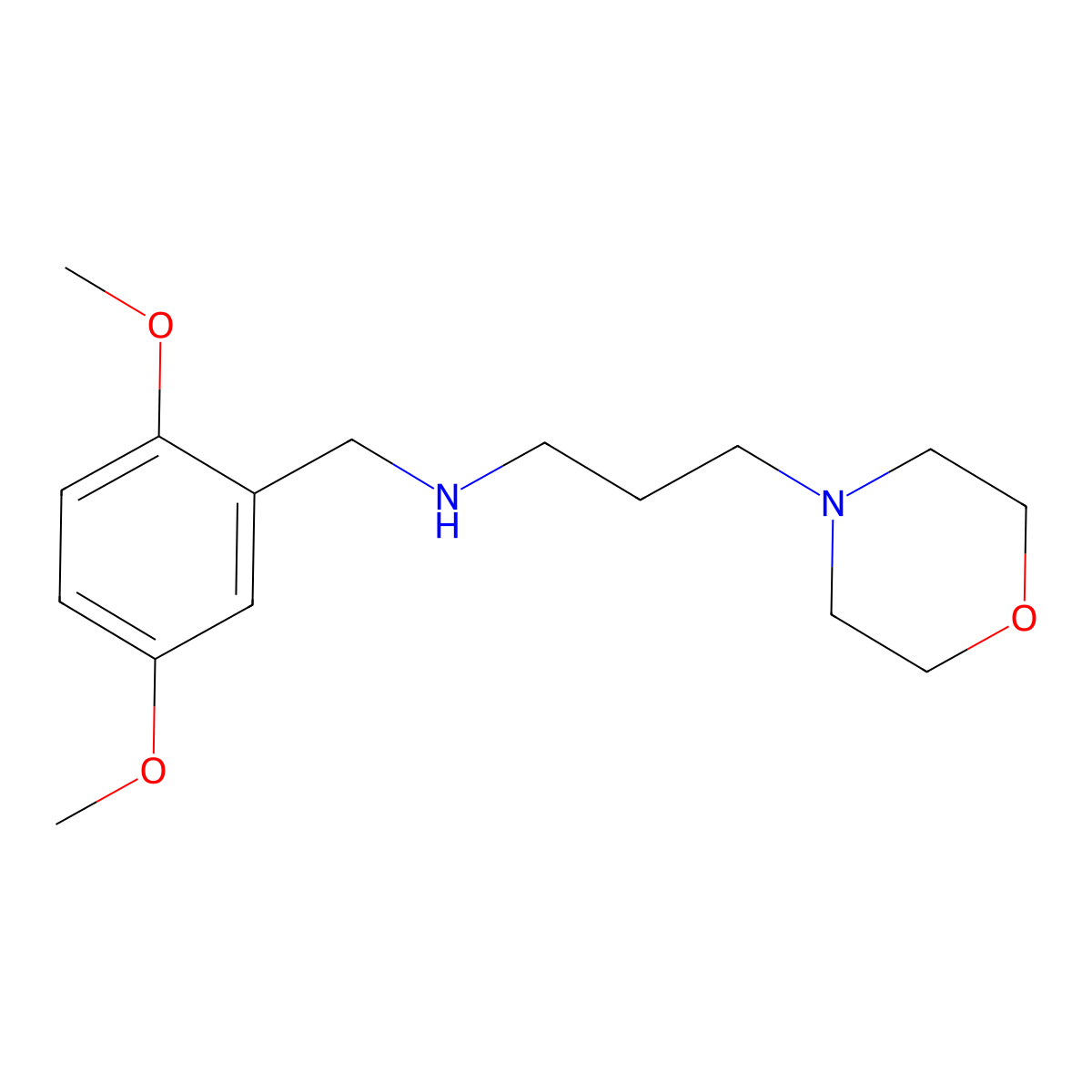 (2,5-Dimethoxy-benzyl)-(3-morpholin-4-yl-propyl)-amine molecular structure, CAS 626207-96-3