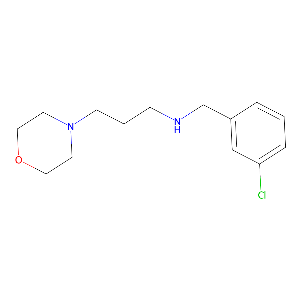 (3-Chloro-benzyl)-(3-morpholin-4-yl-propyl)-amine molecular structure, CAS 626208-39-7