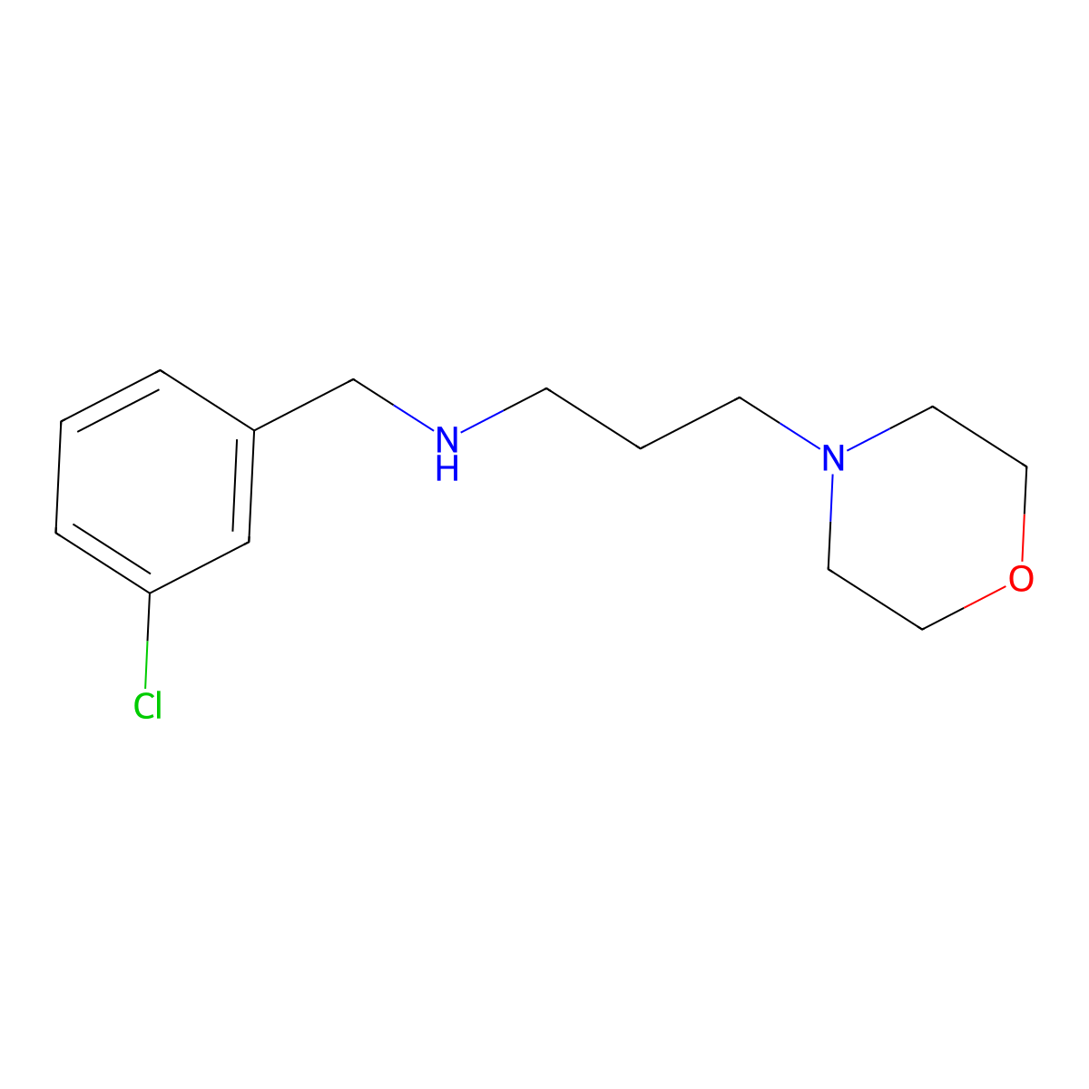 (3-Chloro-benzyl)-(3-morpholin-4-yl-propyl)-amine molecular structure, CAS 626208-39-7