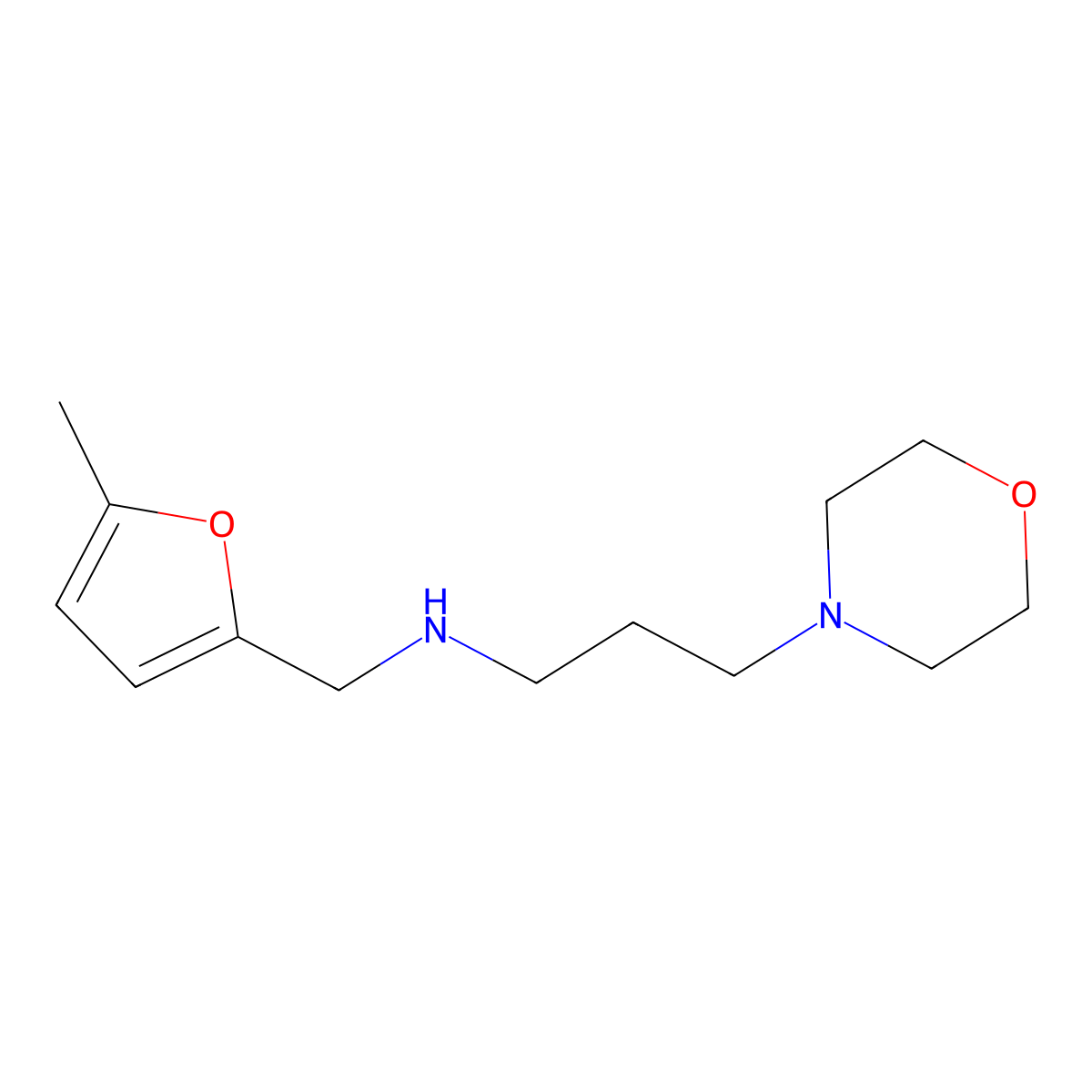 (5-Methyl-furan-2-ylmethyl)-(3-morpholin-4-yl-propyl)-amine molecular structure, CAS 626208-54-6