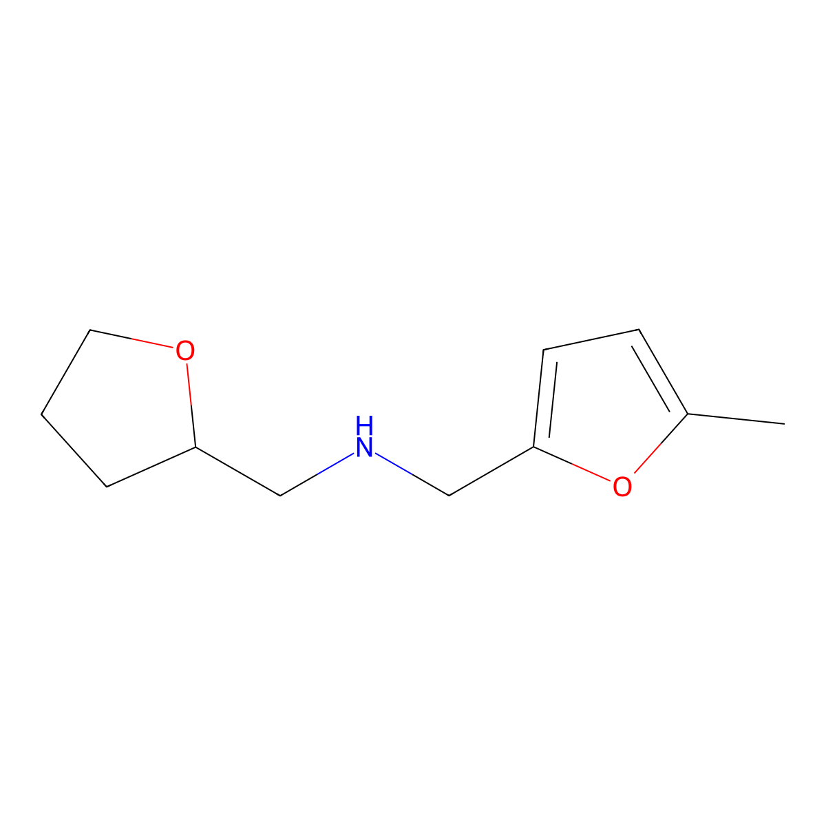 (5-Methyl-furan-2-ylmethyl)-(tetrahydro-furan-2-ylmethyl)-amine molecular structure, CAS 626208-62-6