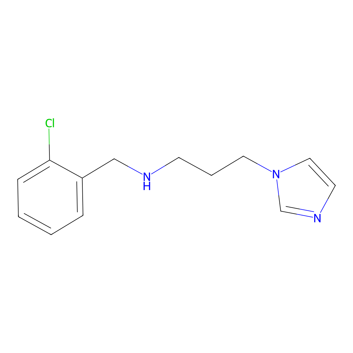 (2-Chloro-benzyl)-(3-imidazol-1-yl-propyl)-amine molecular structure, CAS 626209-20-9