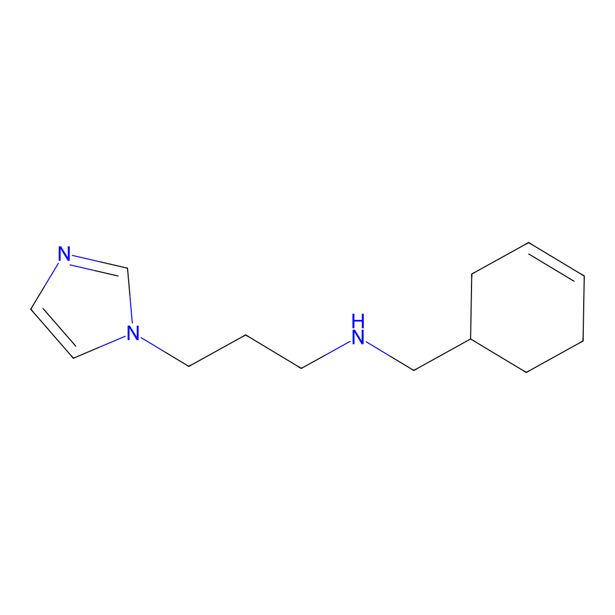 Cyclohex-3-enylmethyl-(3-imidazol-1-yl-propyl)-amine molecular structure, CAS 626209-23-2