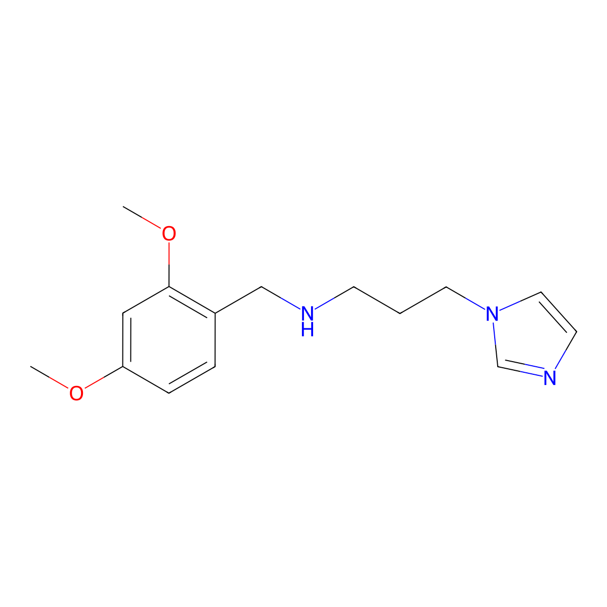 (2,4-Dimethoxy-benzyl)-(3-imidazol-1-yl-propyl)-amine molecular structure, CAS 626209-25-4