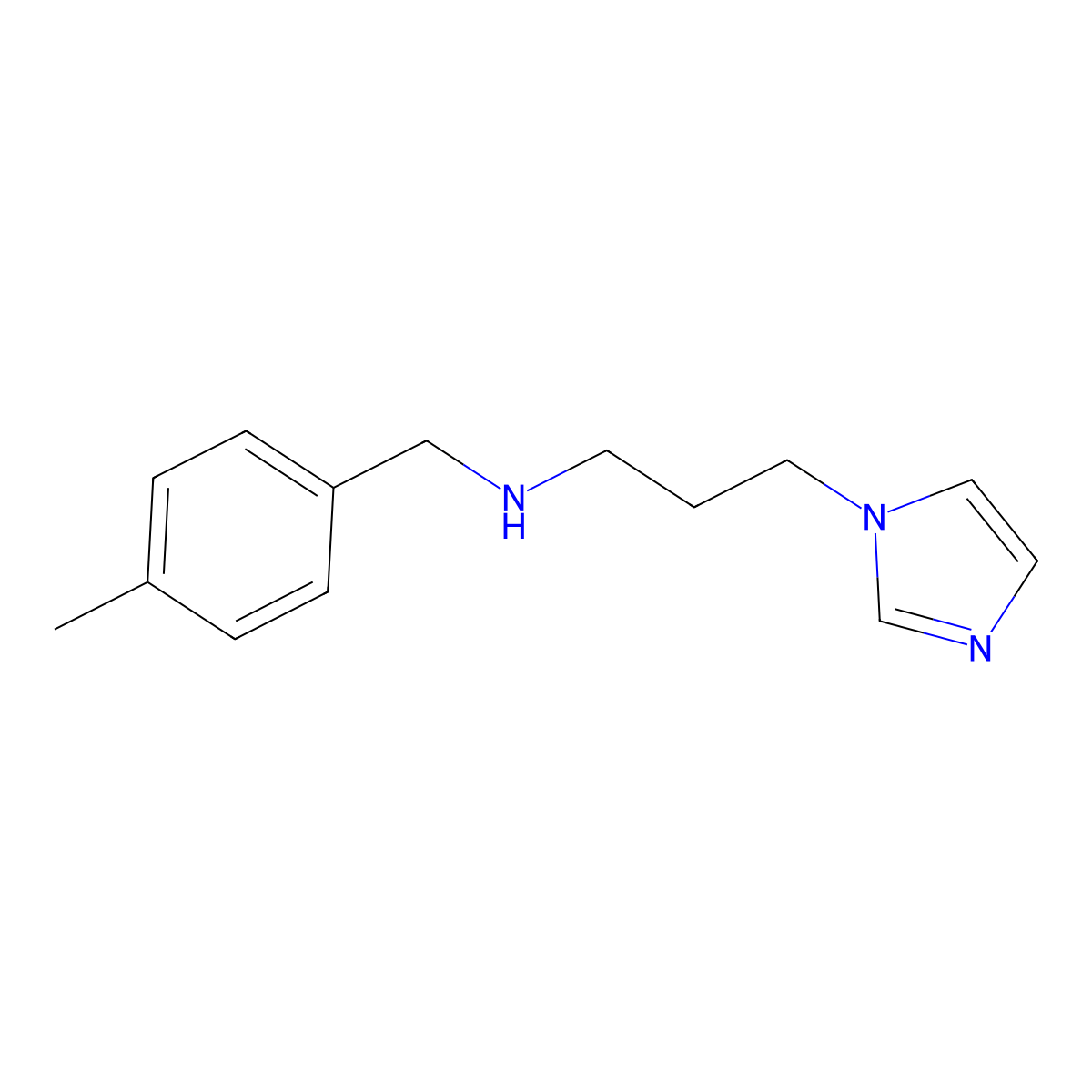 (3-Imidazol-1-yl-propyl)-(4-methyl-benzyl)-amine molecular structure, CAS 626209-40-3