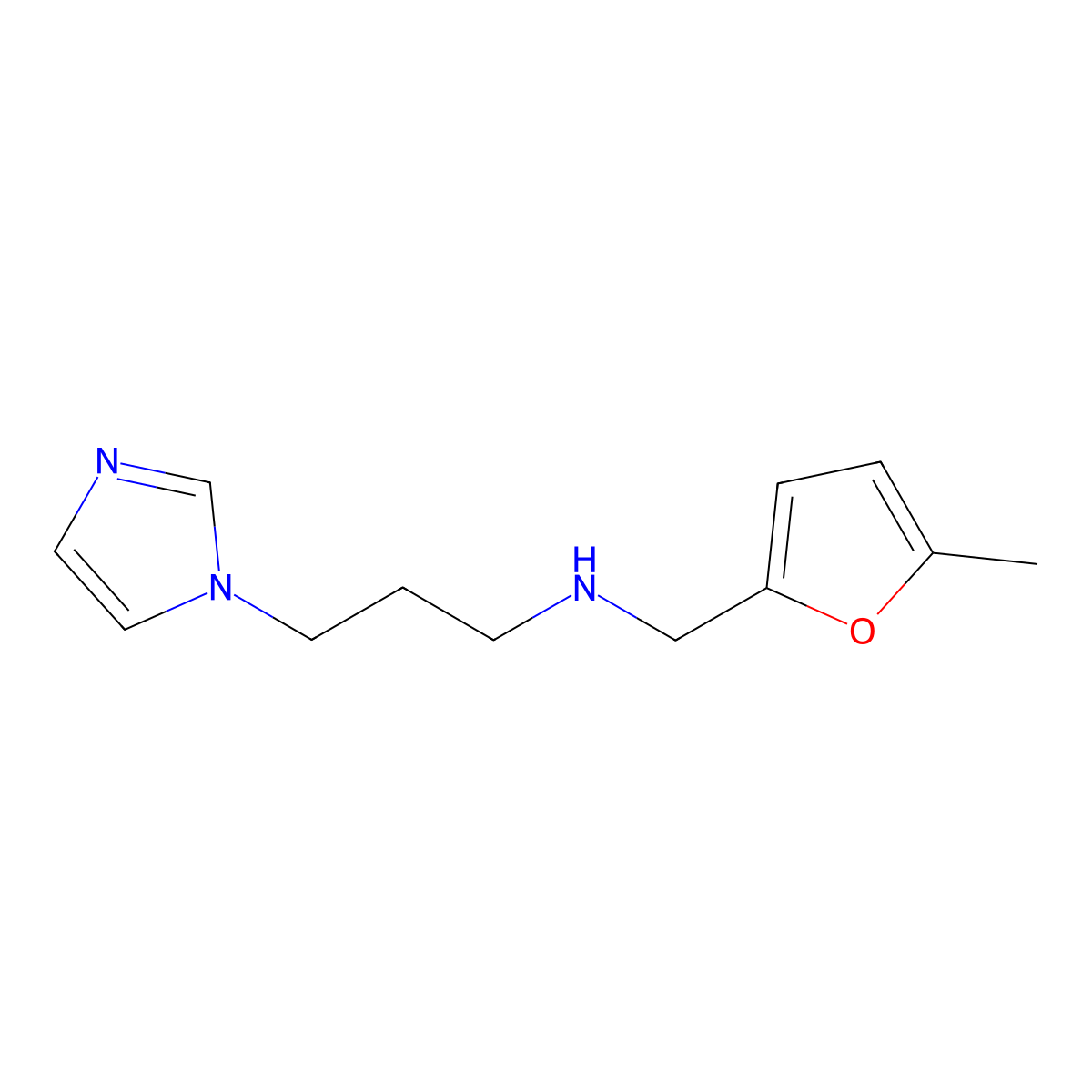 (3-Imidazol-1-YL-propyl)-(5-methyl-furan-2-YL-methyl)-amine molecular structure, CAS 626209-43-6