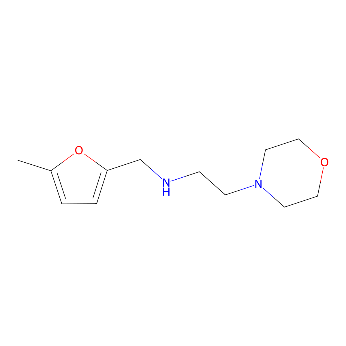 (5-Methyl-furan-2-ylmethyl)-(2-morpholin-4-yl-ethyl)-amine molecular structure, CAS 626209-63-0