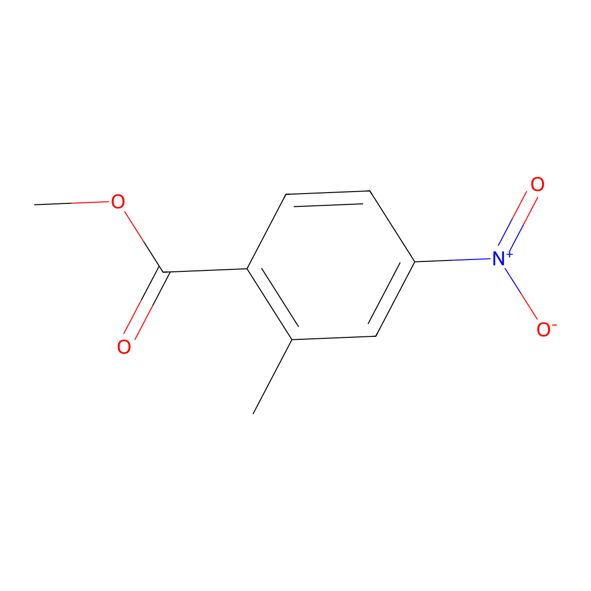 Methyl 2-methyl-4-nitrobenzoate molecular structure, CAS 62621-09-4