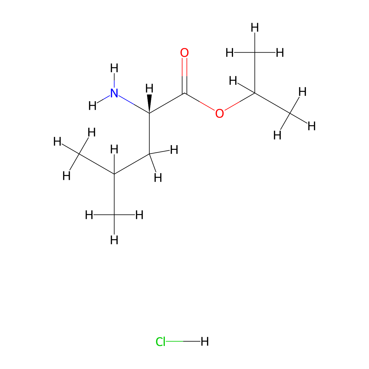 (S)-isopropyl 2-amino-4-methylpentanoate hydrochloride molecular structure, CAS 62621-18-5